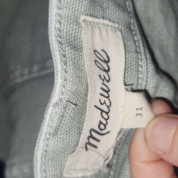 Madewell Emmett Straight Mini Skirt Sz 31 Frosted Green Stretchy Buttons - Picture 10 of 10